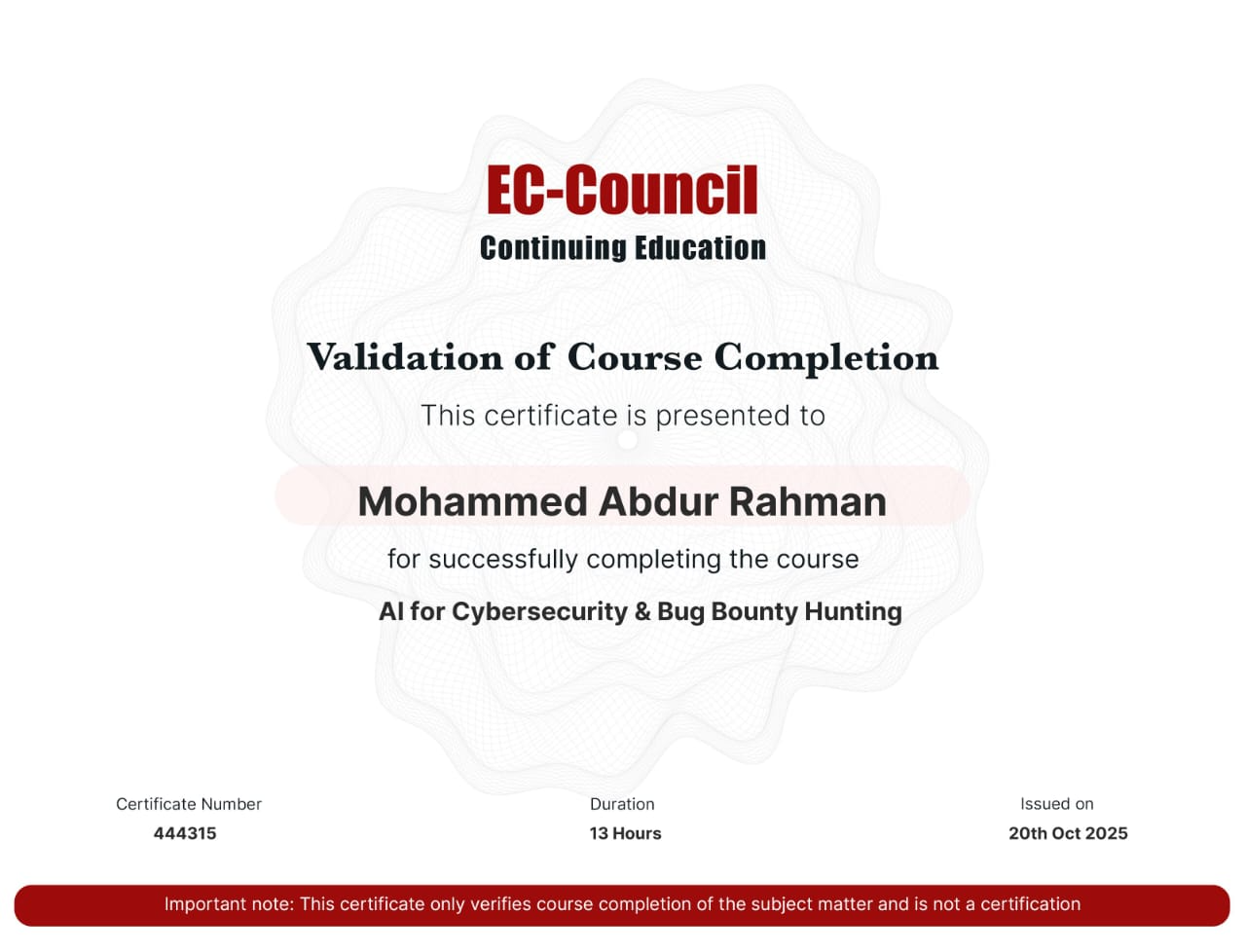 EC-Council AI for Cybersecurity Certificate