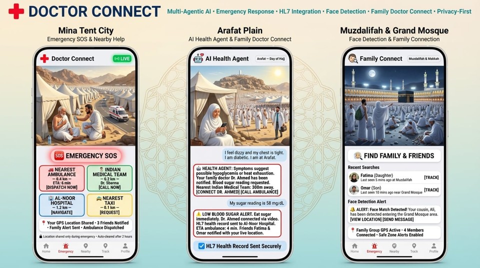 Doctor Connect — Emergency SOS, AI Health Agent, Face Detection